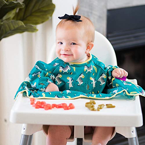 [Australia] - Tidy Tot Weaning Bib Long Sleeves Waterproof Coverall Bib Cover & Catch Dancing Zebras 