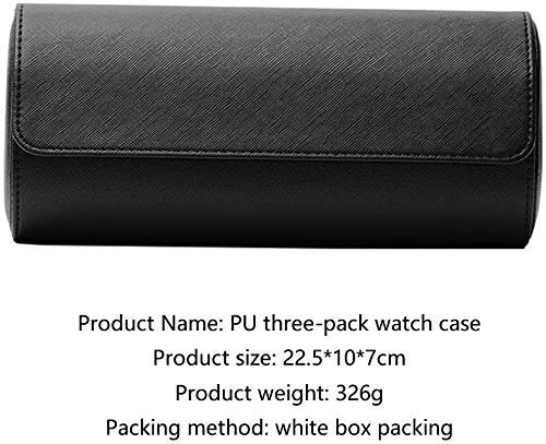 [Australia] - ROSELLE Watch Roll Travel Case for Men and Women- 3 Watch Storage and Organizer-Secure Storage with Innovative Removable Pillows & Solid Dividers for Home Storage, Travel and Display(Black Cross) Black Cross 