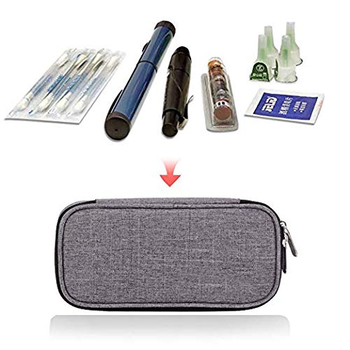 [Australia] - Travel Insulin Cool Bag by HEALUA- Diabetic Organizer Portable Medical Travel Cooler Case Pack with 2 X 48 Hour Extra Cool Reusable Ice Packs, Thermometer & Used Needle Pouch - Carry On Approved Size 1 Count (Pack of 1) 