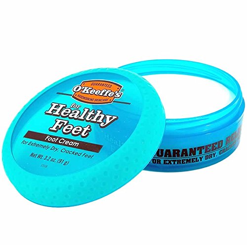 [Australia] - Dry Cracked Heels Repair Bundle with Open Toe Moisturizing Silicone Gel Heel Socks (2 Pairs, Gray) and O’Keeffe’s Healthy Feet Cream Jar for Home Foot Skin Care 