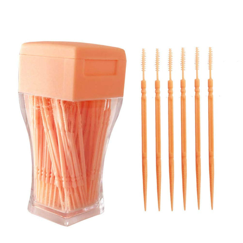[Australia] - Interdental Brush Toothpick Tooth Flossing Double Head Plastic Tooth Cleaning Tool for Oral Cleaning Care - 200pcs(Watermelon Red) Watermelon Red 