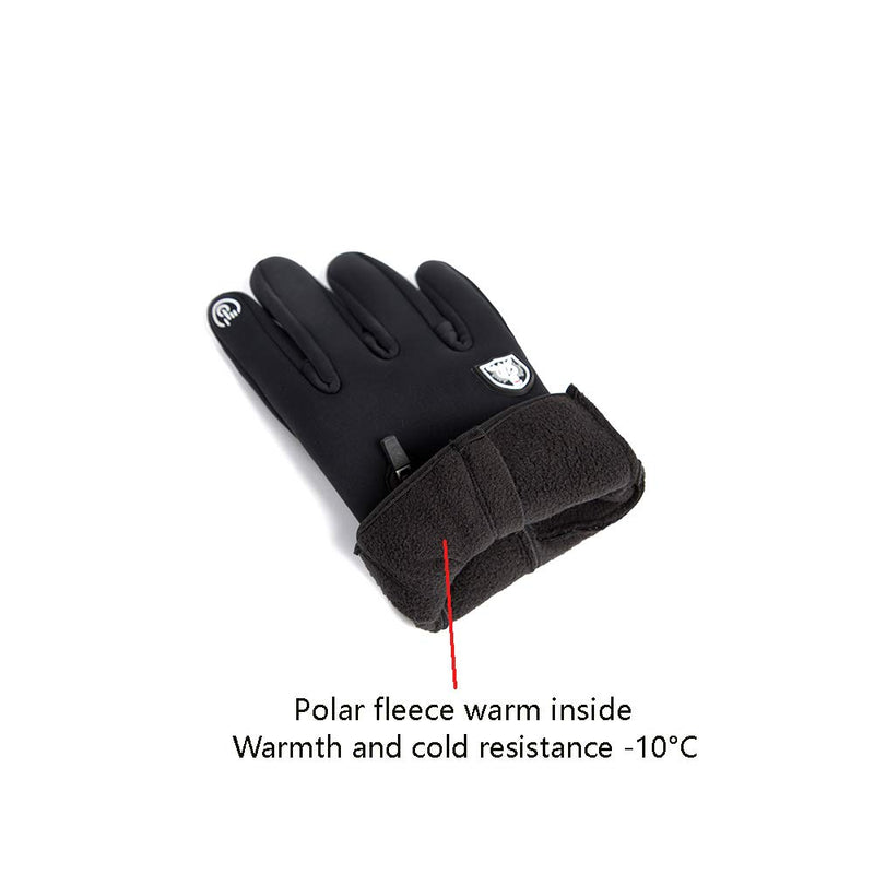 [Australia] - Men Winter riding ski gloves mountaineering motorcycle windproof and waterproof touch screen texting warm gloves Small Black 