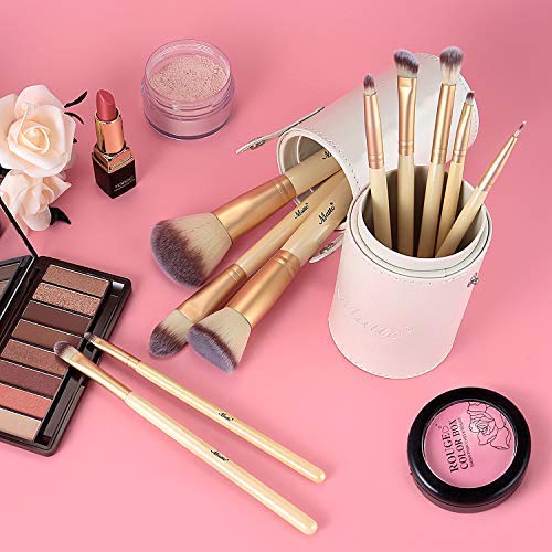 [Australia] - Matto Makeup Brushes 10-Piece Golden Makeup Brush Set with Foundation Powder Mineral Eye Face Make Up Brushes Holder 