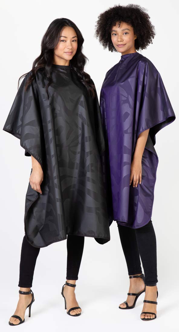 [Australia] - Betty Dain Bleach-proof All Purpose Styling Cape, Material Defends Against Bleach Stains, Color Proof, Chemical Proof, Waterproof, Lightweight Embossed Nylon, Purple 