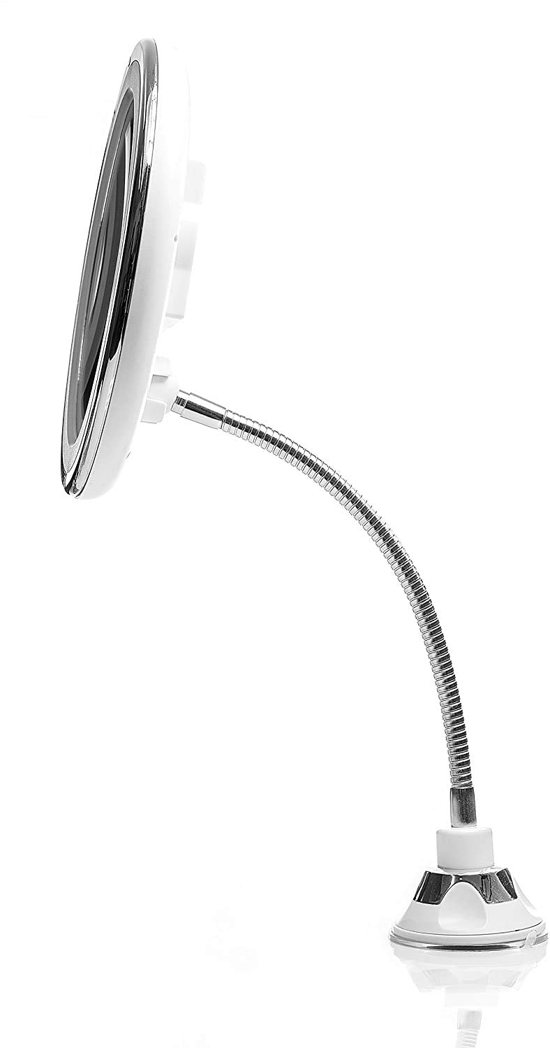 [Australia] - Fancii Chrome Gooseneck Attachment with Locking Suction Cup, For Luna, Mira and Maya LED Mirror Series (Mirror Not Included) 