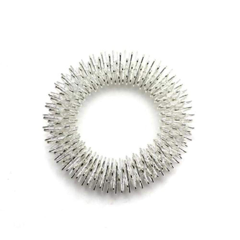 [Australia] - Acupressure Massage Rings, Acupuncture Bracelet Wrist Massage Relaxation Supplies Stainless Steel Wrist Hand Massage Ring (Silver) 
