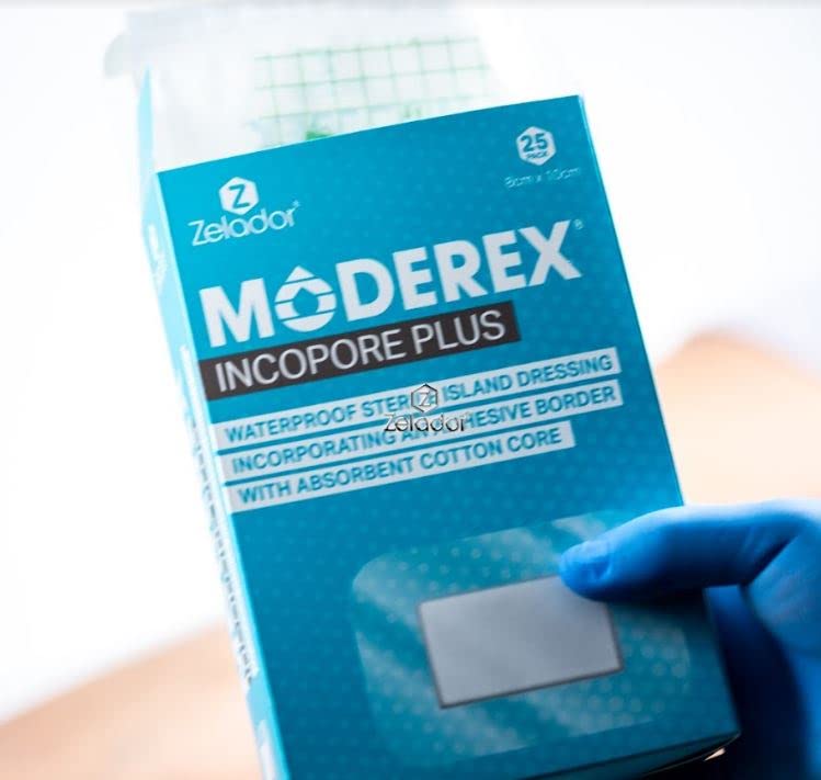 [Australia] - Sterile Self Adhesive Waterproof Island Dressing Latex Free with Transparent Border and 100% Cotton Absorbent pad x 25 (10x25cm x 25) 