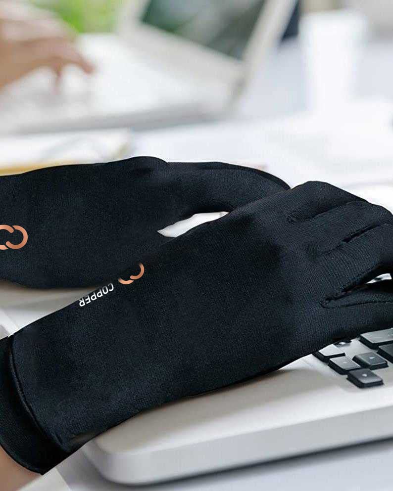 [Australia] - Copper Compression Arthritis Gloves with Touchscreen Tips. Relief for Hand Pain, Carpal Tunnel, Rheumatoid, Inflammation, Tendonitis, Nerve Damage, Trigger Finger, Neuropathy. Fit for Men & Women 