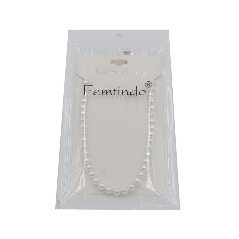 [Australia] - Faux Pearl Necklace Set Strand Pearl Stud Earring for Women Wedding 8mm 