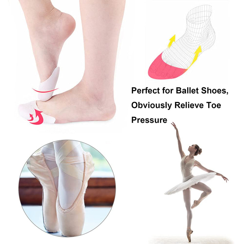 [Australia] - Silicone Gel Toe Caps Soft Ballet Pointe Dance Athlete Shoe Toe Pads Toe Protector with Breathable Hole 2 Pairs(Toe Protector) 