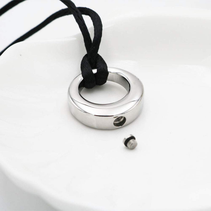 [Australia] - Circle of Life Cremation Jewelry for Ashes Stainless Steel Pendant Urn Necklace Keepsake Memorial Jewellery Silver 