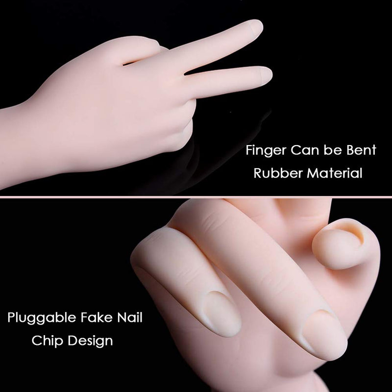 [Australia] - Practice Hand for Acrylic Nails, Fake Hand for Nails Practice, Flexible Movable Fake Hand Manicure Practice Tool, Nail Art Training Practice 