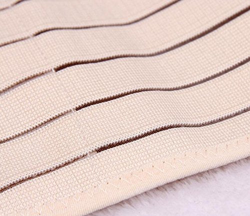 [Australia] - 1PCS Beige Striped Style Adjustable Elastic Abdominal Binder Postnatal Belly Waist Slim Slimming Shaper Back Support Girdle Belt Pregnancy Recoery Shapewear Abdomen Corset Staylace for Women (M) 