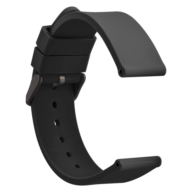 [Australia] - WOCCI Watch Bands - Premium Silicone Rubber Replacement Straps with Black Buckle (18mm 20mm 22mm 24mm) 18mm 