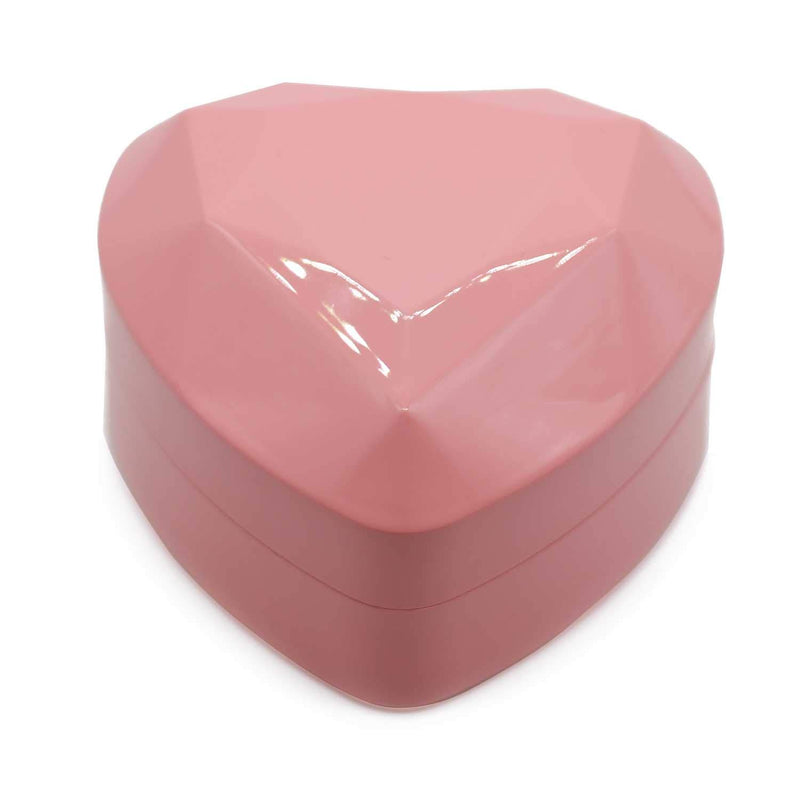 [Australia] - HOLLY TRIP Ring Box, Heart Shape Velvet Wedding Ring Jewelry Box with LED Light for Proposal Engagement, Pink 