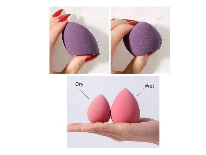 [Australia] - SINEN 4 Pcs Dry and Wet Use Makeup Sponge Set Blender Beauty Foundation Blending Sponge for Liquid, Cream, and Powder with Egg Sponge Blending Holder Box 