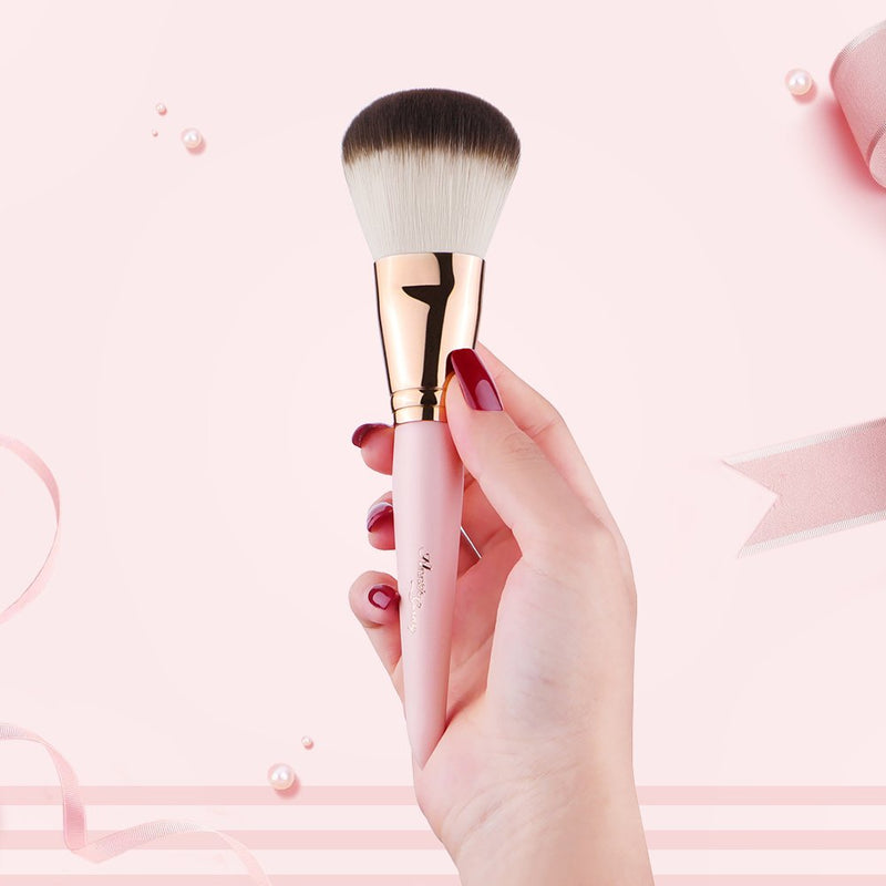 [Australia] - Anne's Giverny Kabuki Large Bronzer Brush Loose Powder Foundation Make up Brush for Blending Blush Makeup (Pink) 