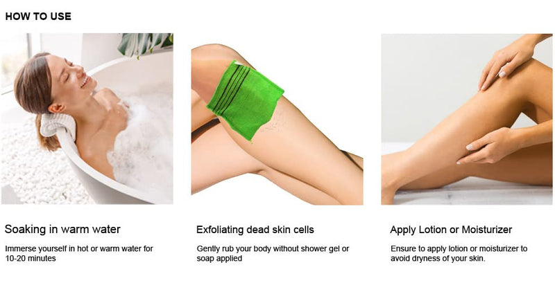 [Australia] - Asian Exfoliating Bath Washcloth - Red - Green GOLDSANGSA, 8 Count (Pack of 1) 8 Count (Pack of 1) 
