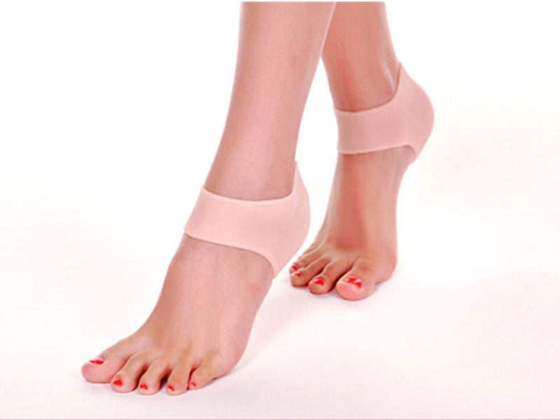 [Australia] - CareforYou® Unisex Silicone Moisturizing Gel Foot Heel Heel Protector Insole Sock Foot Care Pain Relief Anti-Cracking Cushion Pad (Skin) Skin 