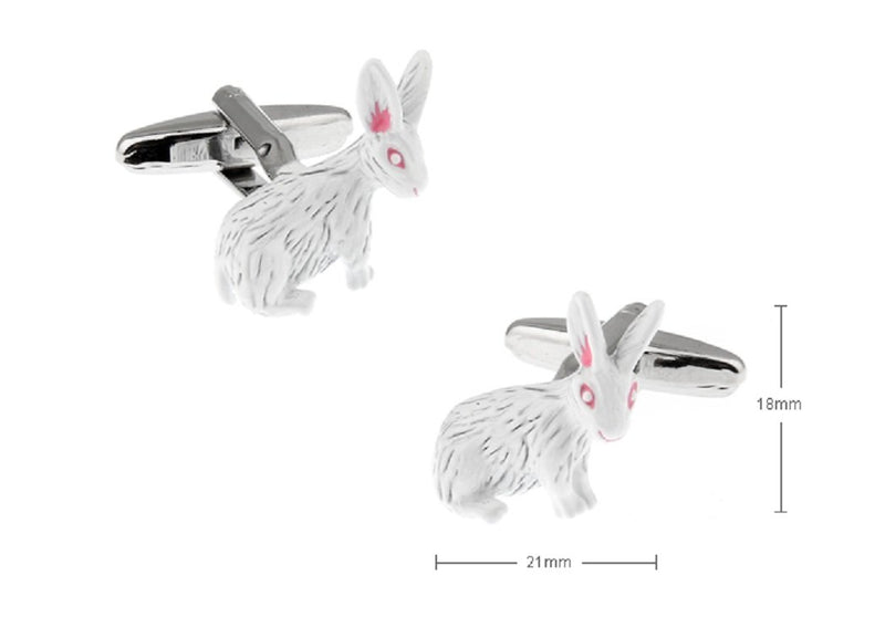[Australia] - MRCUFF Rabbit Easter Bunny Pair Cufflinks in a Presentation Gift Box & Polishing Cloth 