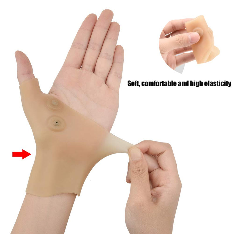 [Australia] - Thumb Wrist Support Brace (2 Pcs),Elastic Gel Arthritis Fingerless Glove with Magnetotherapy,Waterproof Wrist Compression Sleeve Splint for Sprained,Tendonitis,Carpal Tunnel Hand Joint Pain Relief 