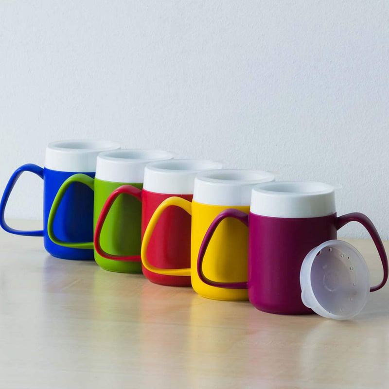 [Australia] - Ornamin Two Handled Mug with Internal Cone 140 ml Blackberry with Drinking Lid (Model 815 + 814) / feeding cup, drinking aid, ergonomic mug 