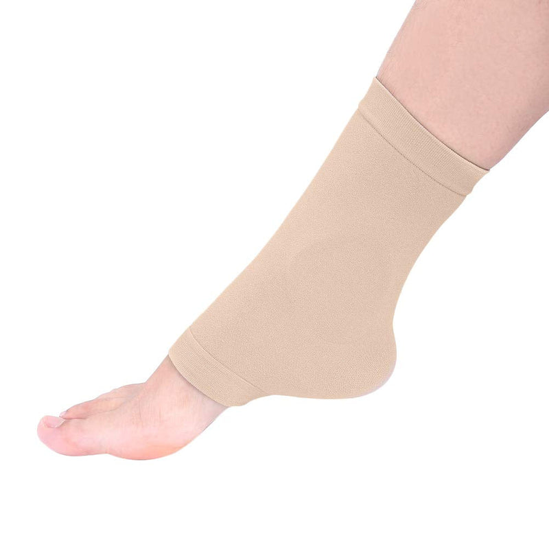 [Australia] - Soft Elastic Ankle Protection Sleeve Silicone Protective Pad Breathable Foot Heel Crack Sock Ankle Bone Protection Socks for Boots, Skates, Splints 