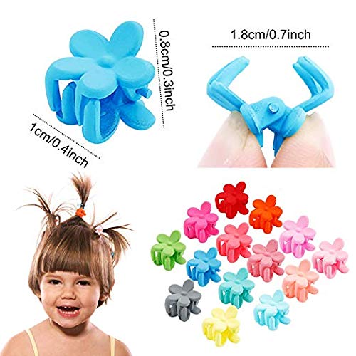 [Australia] - 30 Pieces Mini Hair Claws, Colorful Hair Clips Flower Hair Pins Plastic Hair Barrettes, Fashion Hair Accessories for Toddlers Baby Girls Kids and Women 