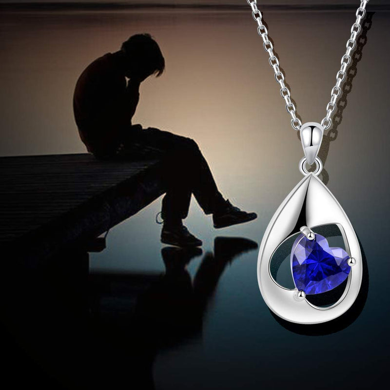 [Australia] - ZGBY Teardrop Urn Necklace for Ashes S925 Sterling Silver Memorial Cremation Jewelry Keepsake Urns Pendant Gifts 