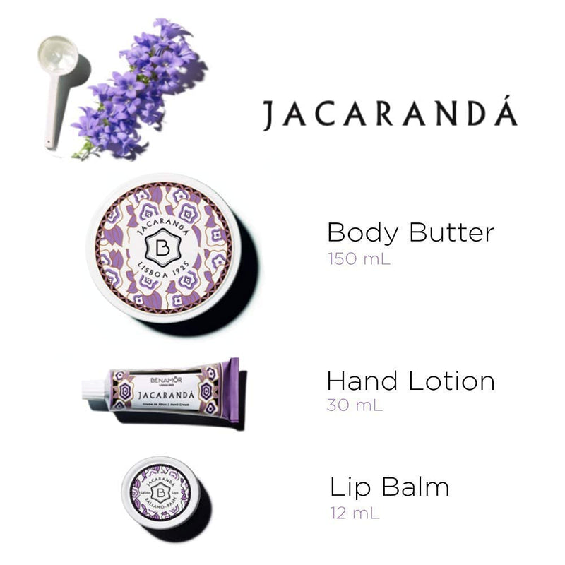 [Australia] - Benamôr Jacarandá Beauty Gift Set with Cream, Body Butter and Lip Balm | Floral Cream Gift Set | Beauty Box for Women | Skincare Gift Set for Women | European Skincare Set Lotion Set 