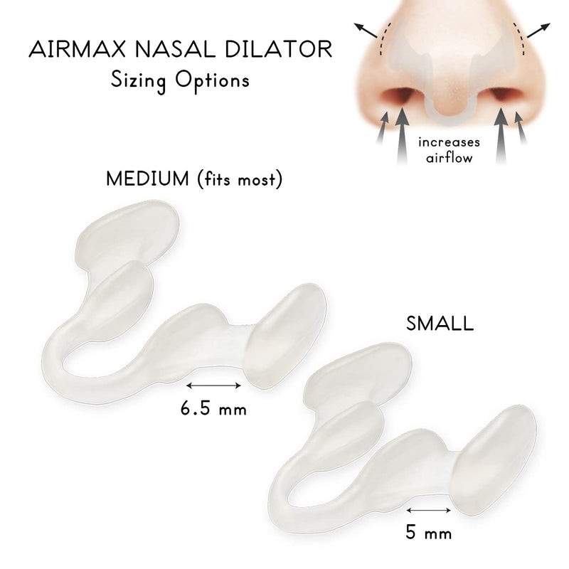 [Australia] - AIRMAX Nasal Dilator for Better Sleep - Natural, Comfortable, Anti Snoring Device, Snoring Solution for Maximum Airflow and Easier Breathing (Small and Medium) 