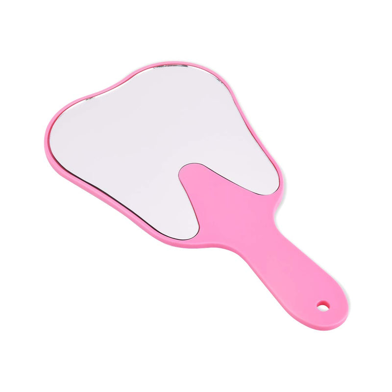 [Australia] - Dental Cute Tooth Shaped Mirror Hand Held Plastic Mirrors Patient Face Mirrors Oral Clinic Gift for Women Kids (Pink) Pink 