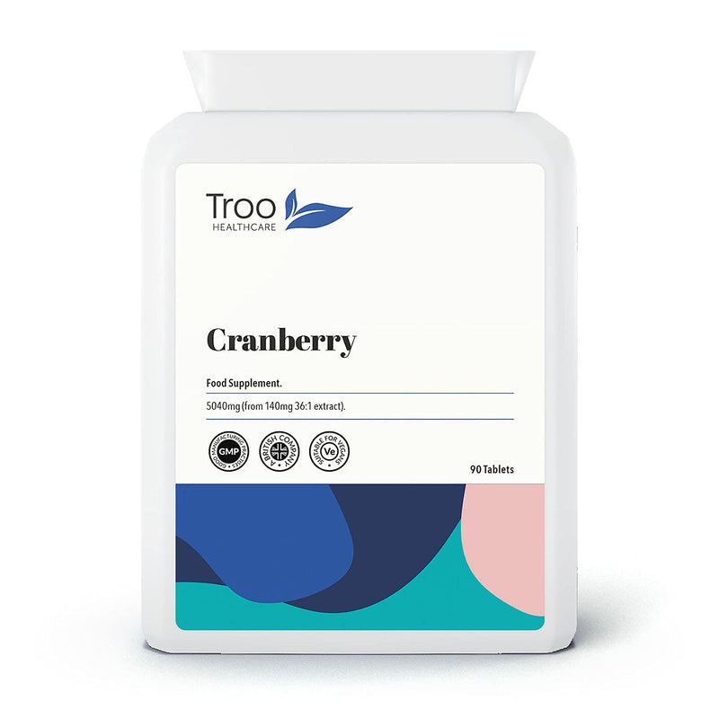 [Australia] - Cranberry Supplement 5040 mg 90 Vegan Tablets - One Easy Swallow Tablet Per Day - High Strength Extract from Vaccinium Macrocarpon Cranberries - Suitable for Men and Women - 3 Month Supply - UK Made 