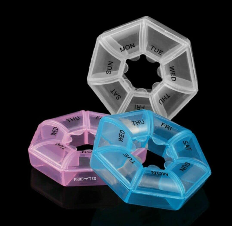 [Australia] - Weekly Pill Organizer, 7 Day Pill Box Organizer Medicine Box Tablet Dispenser Organiser Storage Case Portable Travel Pill Box Travel Medicine Organizer (Pink) Pink 
