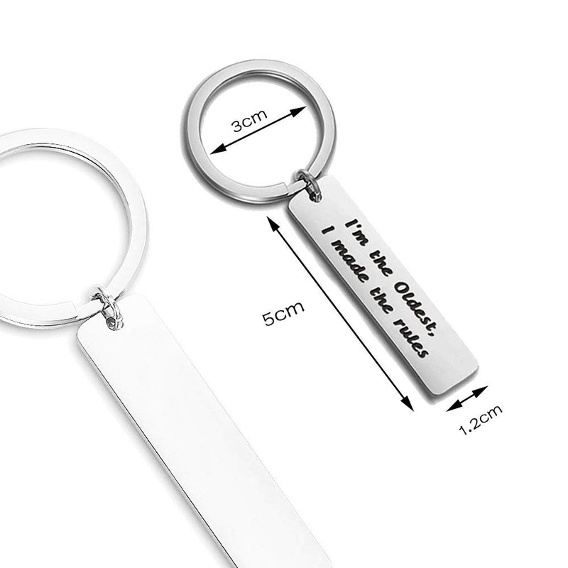 [Australia] - AKTAP Brother Keychain Sibling Jewelry Gift for Brother or Sister Family Jewelry Sister Gifts the oldest the middle the youngest 