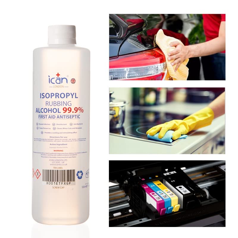 [Australia] - ican london isopropyl rubbing Alcohol 99.9% First aid Antiseptic Disinfectant 500ml 