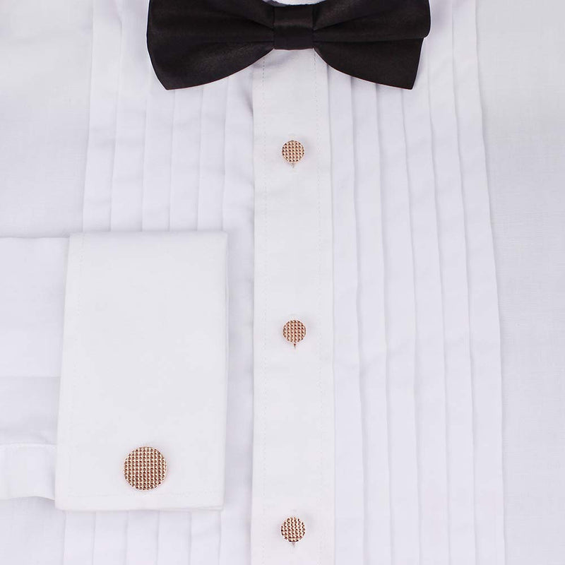 [Australia] - HAWSON Metal Cufflinks and 6 Studs Set for Men Tuxedo Shirt - Business Wedding Accessories Rose Gold 