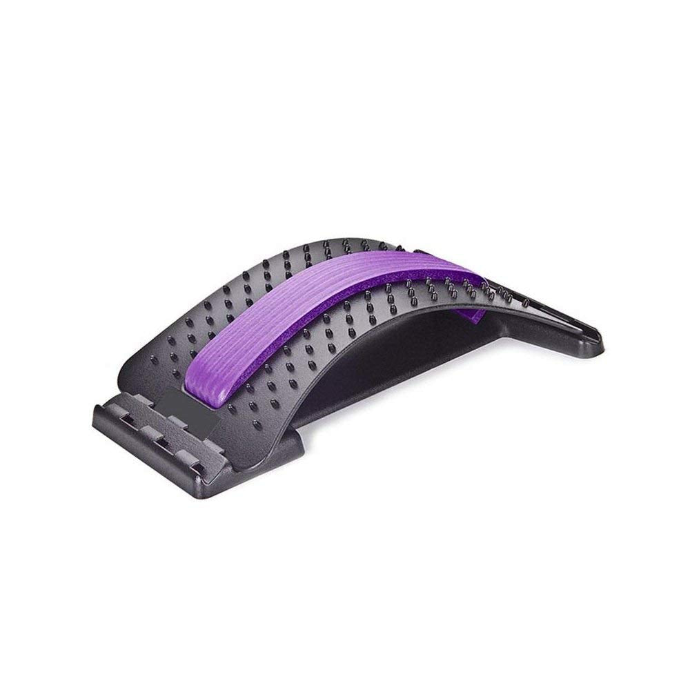 [Australia] - Back Stretcher Posture Massager for Back Relaxation & Pain Relief, Back Massager Magic Stretcher Fitness Stretch Equipment Lumbar Support Relaxation Black Purple 