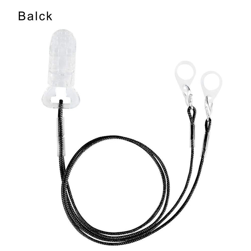 [Australia] - Hearing Aid Clip - Anti-Lost Lanyard Protector BTE Clip Holder for Adults Seniors (Black) Black 