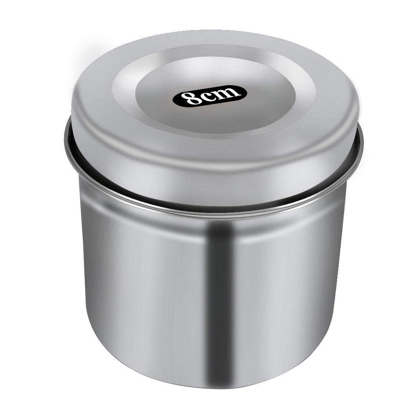 [Australia] - Stainless Steel DisinfectionTank, Round Tattoo disinfection Container,Alcohol Disinfection Box for Tattoo Me dical Cotton (8cm) 8cm 