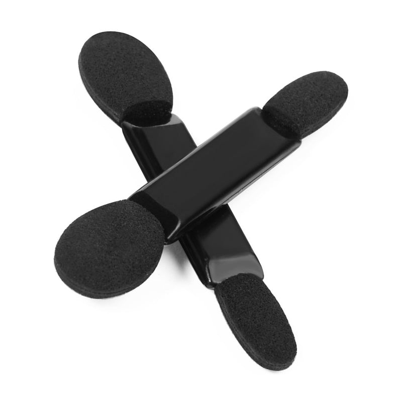 [Australia] - Deksias Disposable Dual Sided Eye Shadow Sponge Applicator Oval Tipped Eyeshadow Brushes Makeup Applicators (100PCS, black) 100PCS 