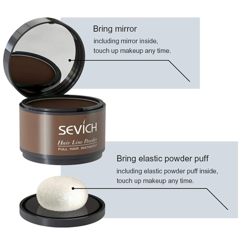 [Australia] - Instantly Hair Shadow - Sevich Hair Line Powder, Quick Cover Grey Hair Root Concealer with Puff Touch, 4g Black 