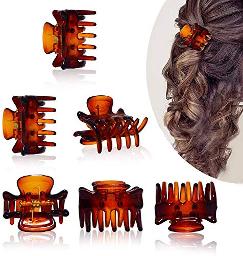 [Australia] - 12 PCS Small Hair Clips Women Brown 1.2 Inches Medium Size Hair Claws Clip Hair Styling Butterfly Hair Clamp 