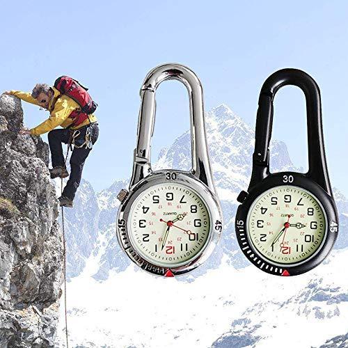[Australia] - Clip on Carabiner Luminous Face FOB Watch Digital for Doctors Nurses Paramedics Chefs Sport Unisex Men Women Black 