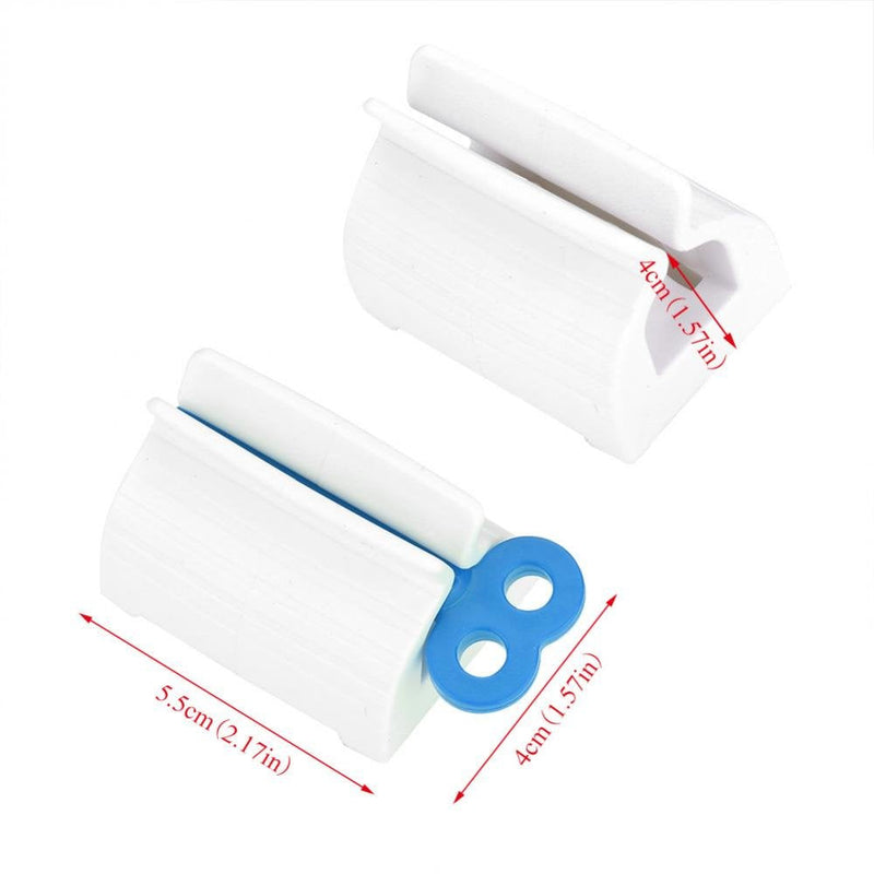 [Australia] - Rolling Tube Toothpaste Squeezer Novel Rotate Handle Dispenser Super Convenient Saver Multipurpose Sucker Easy Plastic Stand Holder for Bathroom(Blue) Blue 