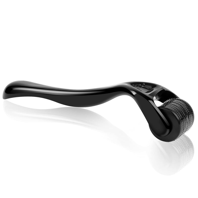 [Australia] - URAQT Derma Roller, 0.5mm Beard Roller, Titanium Micro Needling Roller for Men and Women, Beard Growth Roller for Stimulate Hair Growth, Facial Skin Care, Scar Removal 0.5mm-Black 