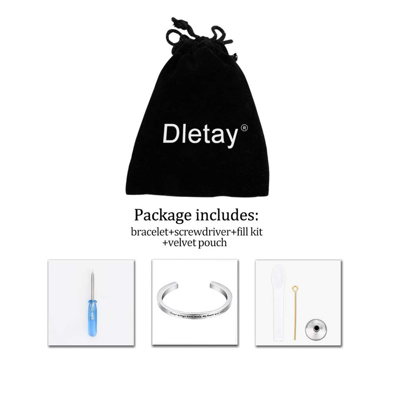 [Australia] - Dletay Urn Bracelet Cremation Bracelet for Ashes Memorial Ashes Bracelet Openable Cuff Bangle Bracelet Your wings were ready 