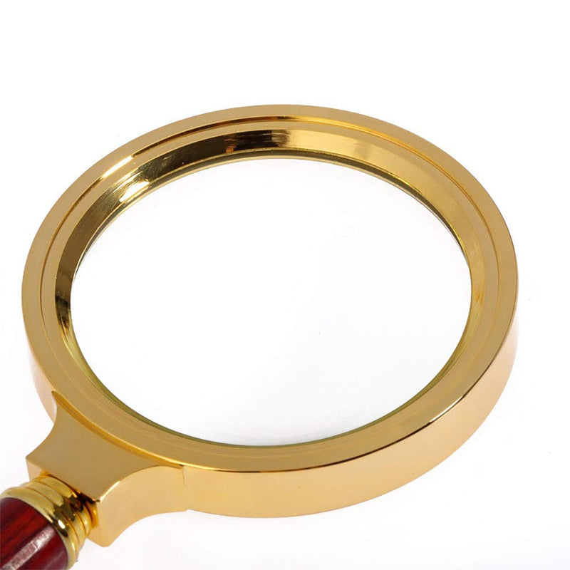 [Australia] - Qirc Handheld Magnifier, Wooden Handle 10X Magnifier for Home Study, Reading, Antique Magnifier (90mm Diameter - Black) 90mm Diameter-black 