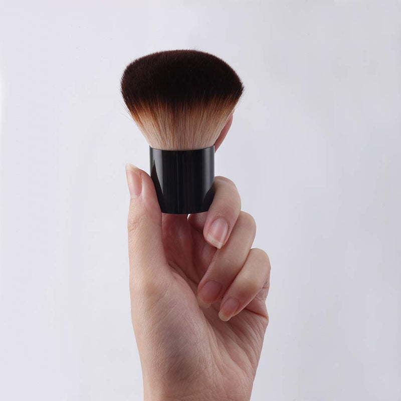 [Australia] - Kabuki Face Brush Foundation Brush for Powder Mineral Foundation Blending Blush Buffing Makeup Brush (Aluminum Handle) 