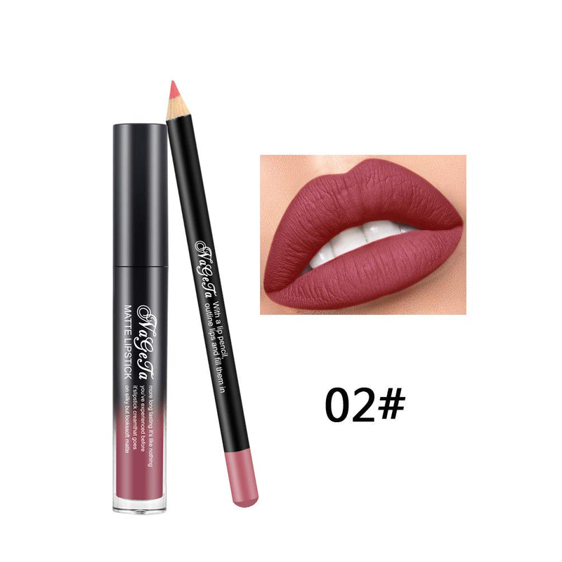 [Australia] - Bellesky Matte Liquid Lipstick Set Berry Red Series 3Pcs Velvety Lip Gloss Kit Long-Lasting Wear Non-Stick Cup and Not Fade Lipstick Makeup Set for All Skin Undertone (Nude Red, 3PCS-B) 